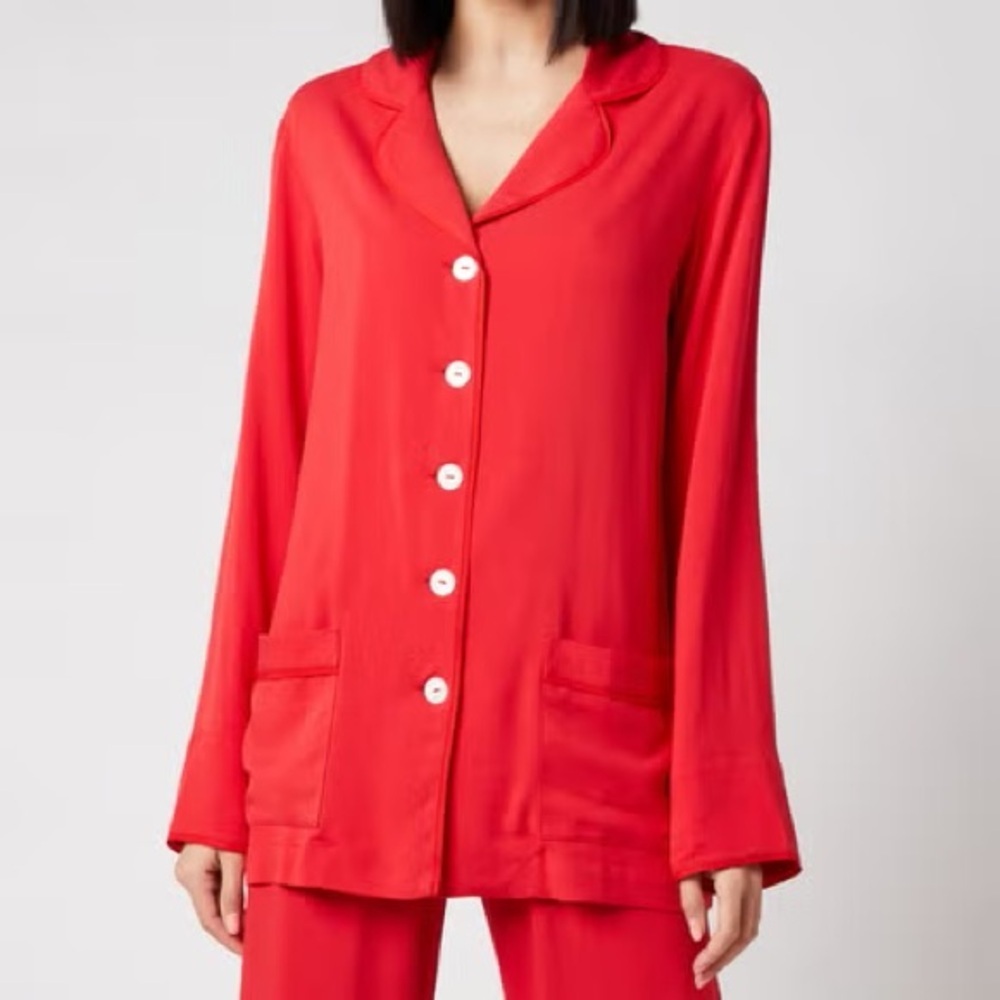 Sleeper Long Sleeve Party Pajama Top - Red - Large NWT